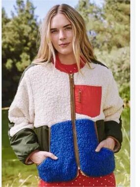 THE GREAT x Eddie Bauer
Colorblock Sherpa Fleece Jacket
Women's L Zip Up Outdoor